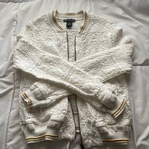 Chelsea & Theodore Crochet Zip Up